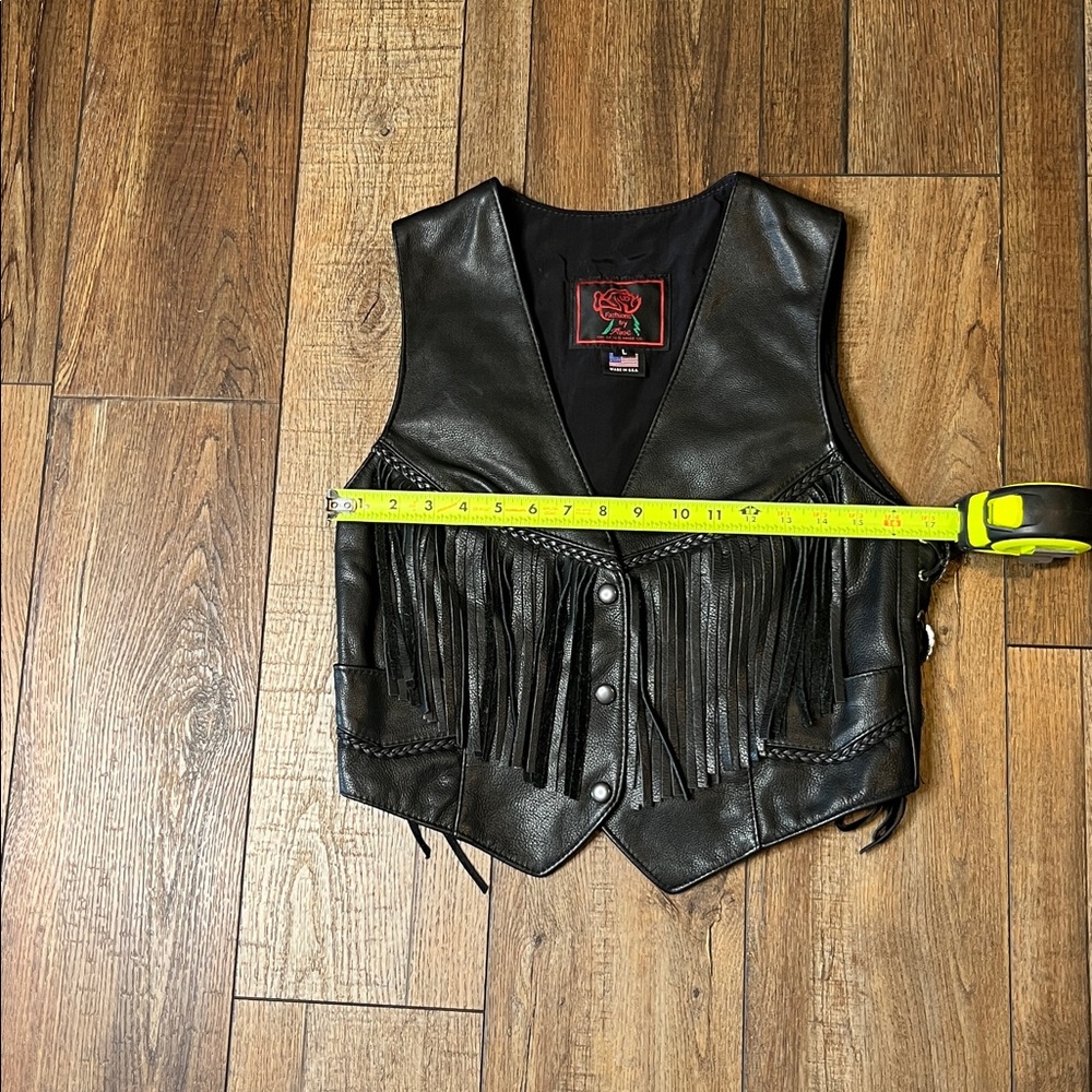 Fashion by Rose Black Leather Fringe Vest - Picture 7 of 9